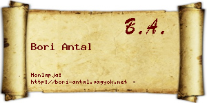 Bori Antal névjegykártya